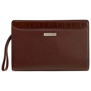 Burberry Brown Leather Clutch Bag